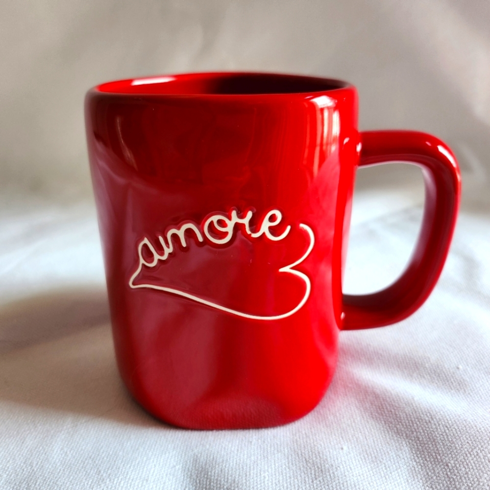 RAE DUNN I NWT Amore Mug Cup I red whitr